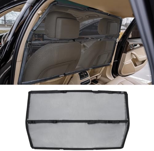 Car Dog Barrier Net for Large SUV Trunk 56" More Coverage Car Pet Back Seat Divider with See Through Mesh Cargo Area Gate for Dog (L)