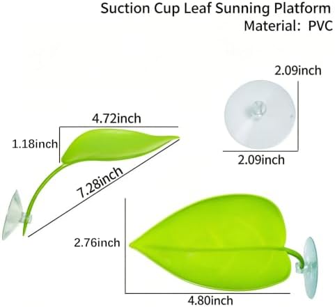 4 Pack Reptile Leaf Perch & Suction Water Dish for Crested Gecko Tree Frog
