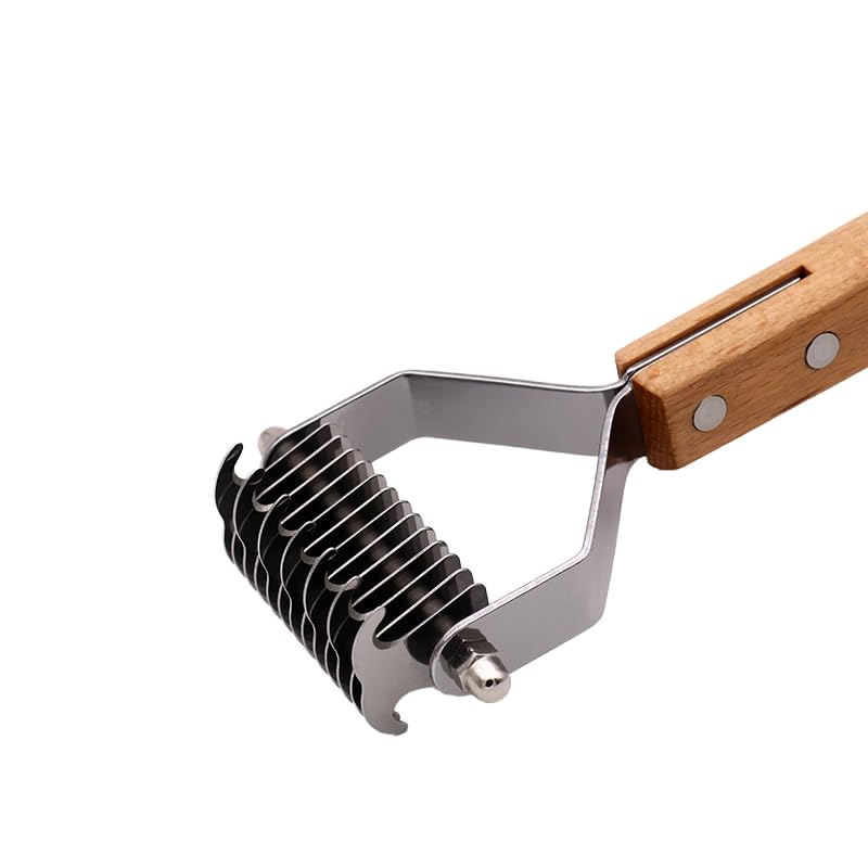 Undercoat Rake for Dogs & Cats, Dual-Sided Dematting & Deshedding Comb