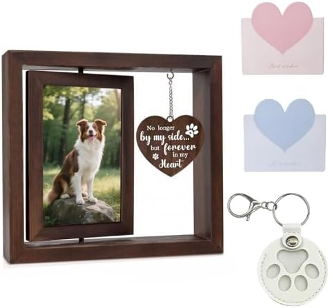 Dog Memorial Frame Set with Fur Keepsake Keychain