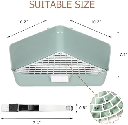 Rabbit Litter Box Bunny Corner Toilet Box for Hamster Ferret Rat Cage Pan 13.4" x 10.2" x 7.1" for Small Animals Training Tray