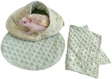 Cuddle Sack Sleeping Bag Pouch Hideout Cave for Hedgehog, Sugar Glider, Hamster, Rat, Other Small Animal Beds with Flannel Blanket