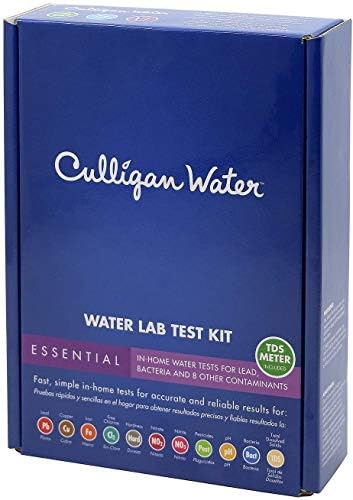 Culligan Essential Water Lab Test Kit – Comprehensive Home Water Testing for Lead, Bacteria, Nitrates, pH, Hardness, Chlorine, Copper, Iron & More – Includes TDS Meter – Ideal for Tap & Well Water