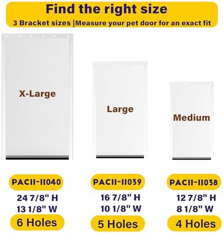 2Pack Pac11-11039 Large Dog Door Replacement Flaps , frosted clear