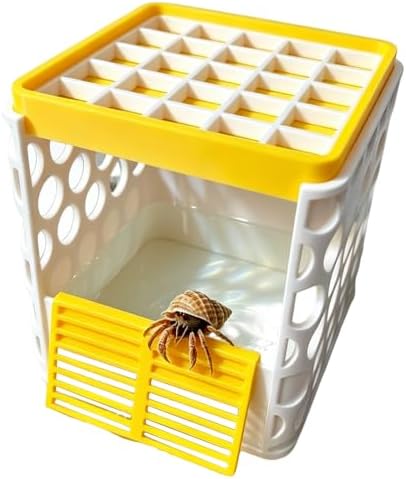 Hermit Crab Bath Pool, Hermit Crab Pool with Detachable Non-Slip Ramp, 2-in-1 Bathing & Feeding Terrarium Habitat Accessory, 3D Printed Anti-Drowning Crawler Basin, Durable Easy Clean Indoor Pet Tank
