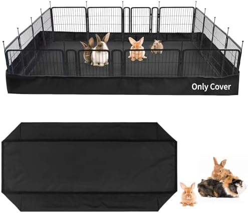 AKEfit Guinea Pig Cage Liner Tarp Bottom Waterproof and Washable for Rabbits, Bunny, Chinchesillas, Hedgehog, Ferrets and Hamsters, 48 "L x 24 "W x 4 "H-Black