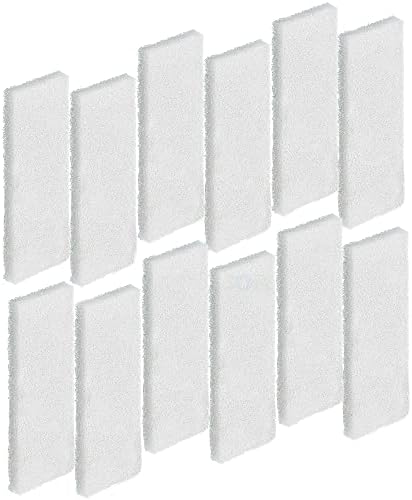 JOR Universal Canister Filter Pads, White Foam 40 PPI Sponges for Aquariums, Pre-Filter for Air Purifier, 12 Pieces per Pack