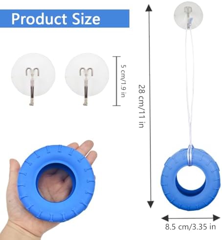 3 Pack Colours Tree Frog Tire Swing,Suction Cup Hook Climbing Toy,Tree Frog Terrarium Accessories - A Must-Have for Any Reptile Amphibian Small Aquatic Animals Lover!