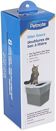 Petmate TOP ENTRY LITTER PAN LINERS Dark Grey 8 Count (Pack of 1)