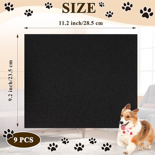 9 Pcs Dog Nail File Scratcher Self-Adhesive Replacement Sandpaper for Dog Scratch Pad Nail Files for Pet Manicure & Pedicure, Litter Box, Furniture or Any Flat Surface (9.2''x11.2'')