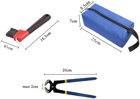LGEGE Professional Farrier Tool Kit, 7-Piece Set with Storage Bag, Includes Hoof Nipper, Metal Shears and Files, 20 cm