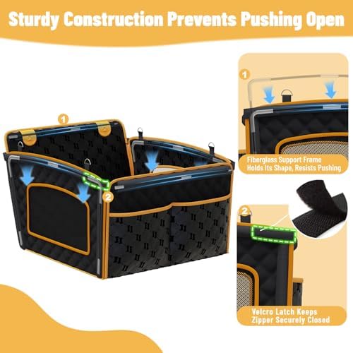 Dog Car Seat for Large Dog with Sturdy Fiberglass Support & Hard Bottom