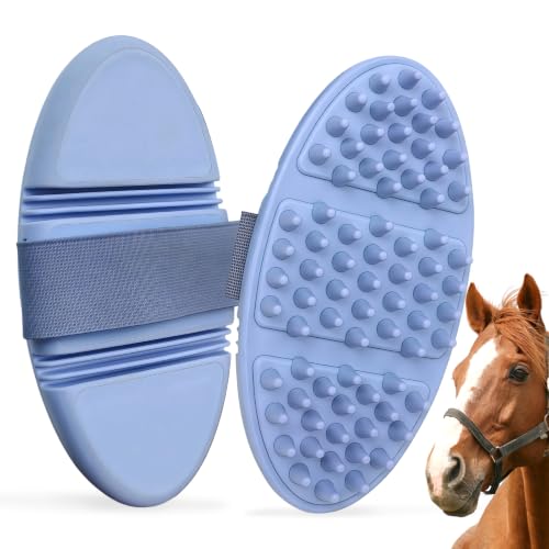 Blue Flexible&Bendable Curry Comb for Horses&Dogs Grooming Brush