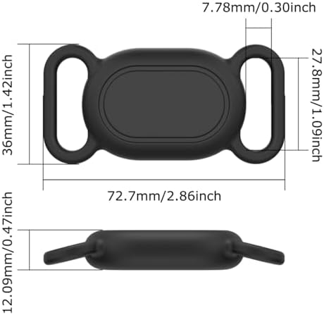 2 Pack Pets Collar Holder for Xiaomi Tag,Lostproof Tracker, Pet Tracking, Waterproof Protective Case (Black+White)