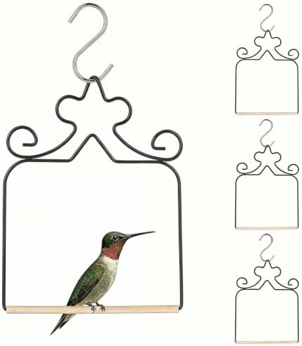 4-Pack Metal Hummingbird Swings Black