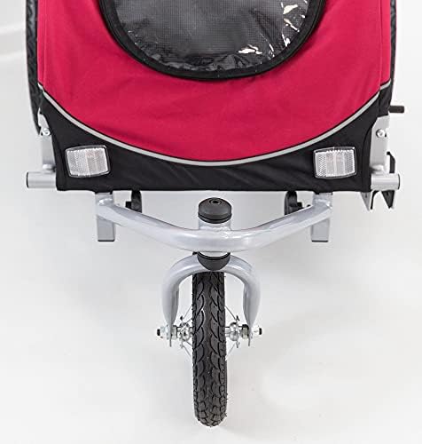 TRIXIE Dog Bike Trailer-to-Stroller Conversion Kit Compatible with Our Dog Trailer #12814 - Convertible Pet Jogger with 360° Swivel Wheel & Brake - in Silver/Black
