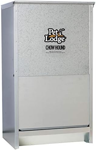 Pet Lodge® Automatic Dog Feeder | Chow Hound Outdoor Pet Feeder | Tough Galvanized Steel | Made in USA (25 lb)