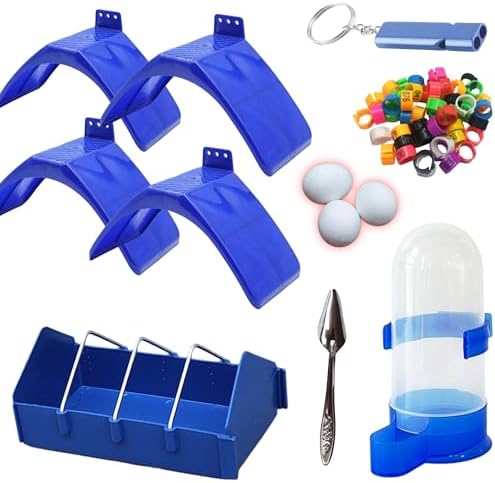 spark future Complete Pigeon Care Starter Kit Accessories Dove Rest Stand Automatic Waterer Feederb Premium Pigeon Perches Leg Bands Artificial Dummy Eggs