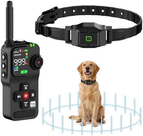 GPS Wireless Dog Fence with Remote Training, 25–999 Yards Range, 18+ lbs