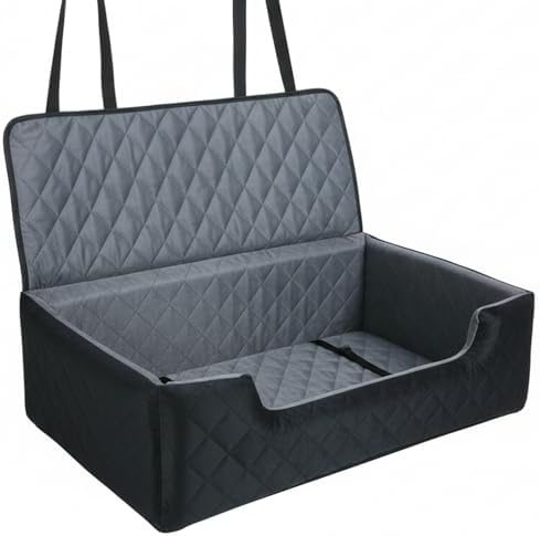 Black Large Dog Car Seat for Medium or Two Small Dogs Up to 50 lbs