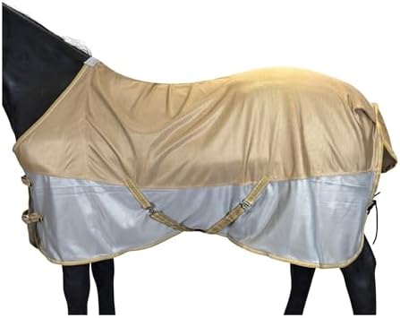 BARN & STABLE Breathable and UV Protective Tear-Resistant Mesh Horse Fly Sheet Comfy Equine Summer Sheet with Removable Web Leg Straps