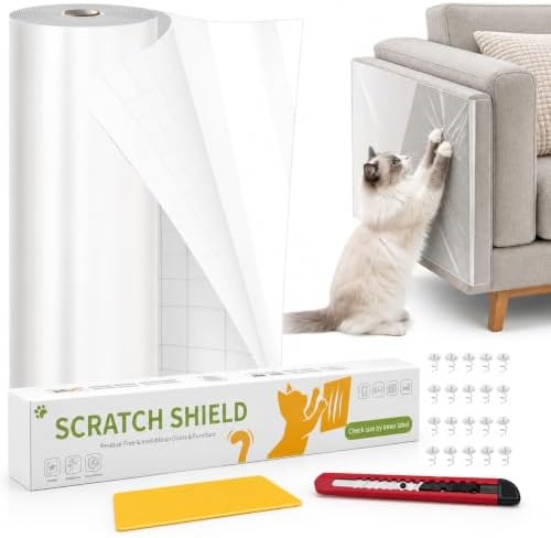 Cat Scratch Furniture Protector, 157.5 x 11.8 Inches, Clear Vinyl