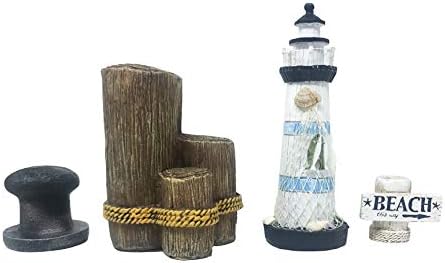 Penn-Plax Deco-Replicas 4-Piece Aquarium Decorating Kit – Nautical & Beach Themed – Safe for Freshwater and Saltwater Fish Tanks