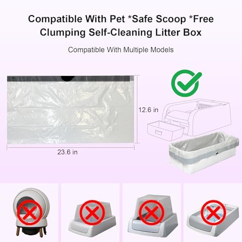 Cat Litter Box Liners for PetSafe Clumping Self-Cleaning Litter Box