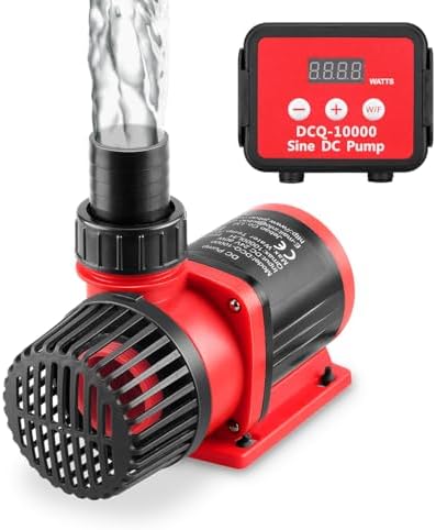 2640GPH 80W Aquarium DC Retrun Pump With LCD display Controller,DC24V 18FT Lift Controllable water pump for fresh and marine water fish tank,100 speeds ECO Quiet inline and submersible pump