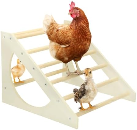 Chicken Roosting Bar Solid Wood Roosting Ladder Poultry Perch Stand Jungle Gym for Backyards Chicken Coops Farms Chicken Toy for Chicks Hens Roosters Large Birds Parrots Macaws S