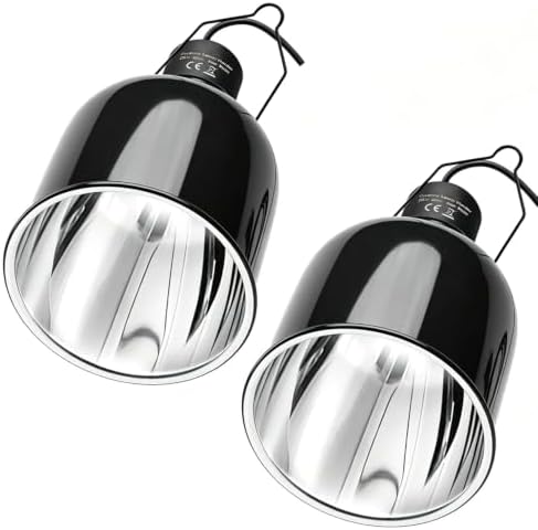 2-Packs Reptile Light Fixture, 5.5 Inch Deep Dome Lampshade