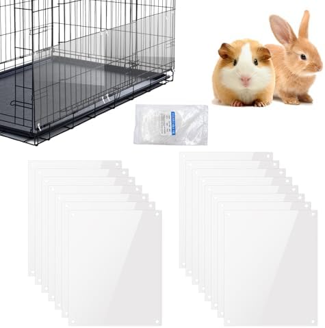 15-Pack Transparent Cage Scatter Guards – PVC Pet Enclosure Barriers with Zip Ties | Mess Prevention Panels for Rabbit, Ferret, Chinchilla & Small Animal Cages