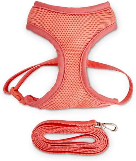 YOULY by Petco Mesh Cat Harness & Leash Set, Red, Medium