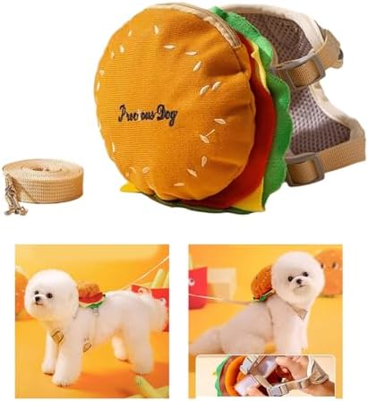Adjustable Puppies Hamburger Bag for Small Dogs Bag Outdoor Large Self-Carrier Adjustable Vest Leash Service Dog Vest Harness and Leash Set, Medium