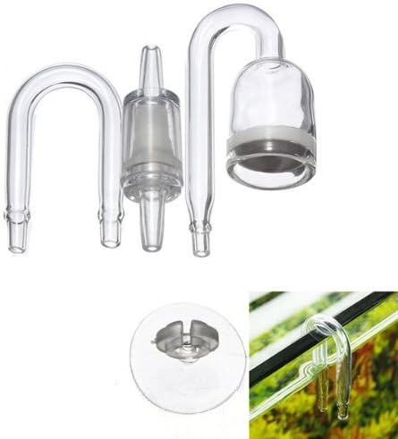 STARSIDE Aquarium CO2 Regulator,U Shape Aquarium CO2 Diffuser Check Glass Tube Suction Cup