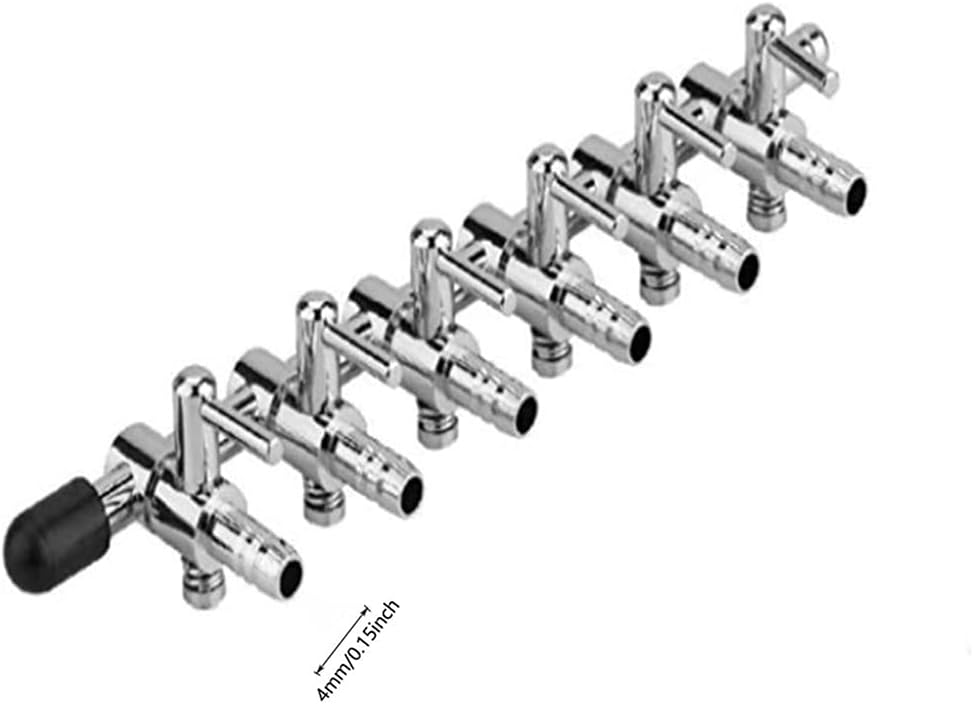 Aquarium Air Valve 6 Way Inline Manifold Air Flow Pump Tubing Splitter Lever Control Valve 2-Pack