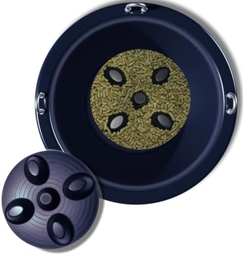 Drop 'N' Slow® Patented Portable Equine Slow Feeder Insert Fits 12 Inch Round Feed Tubs – Reduces Choke, Curbs Bad Eating Habits, Promotes Healthy Digestion
