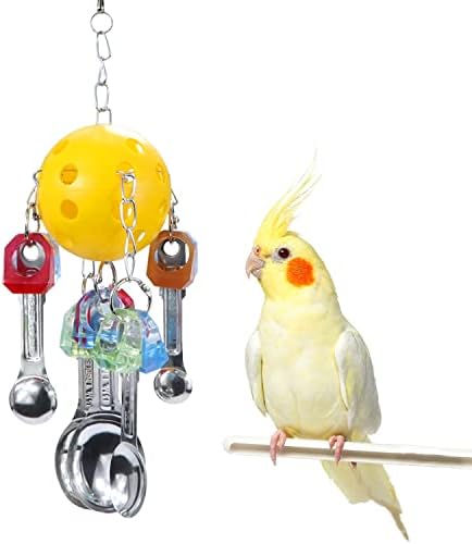 Litewoo Bird Chew Toy Metal Spoons Hanging for Parrot Macaw