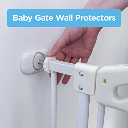 Perma Child Safety Baby Gate Wall Protector, Protect Walls and Doorways, Use with Pressure Mounted Baby and Dog Gates, 4 Pack, White