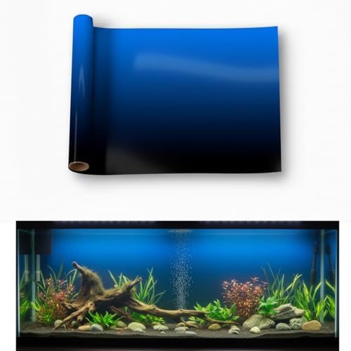 Aquarium Background - Static Cling Fish Tank Sticker - Black Blue Gradient | Easy Install for Glass Tanks, No Residue, Reusable 40 x 30 cm / (16 x 12 inches)