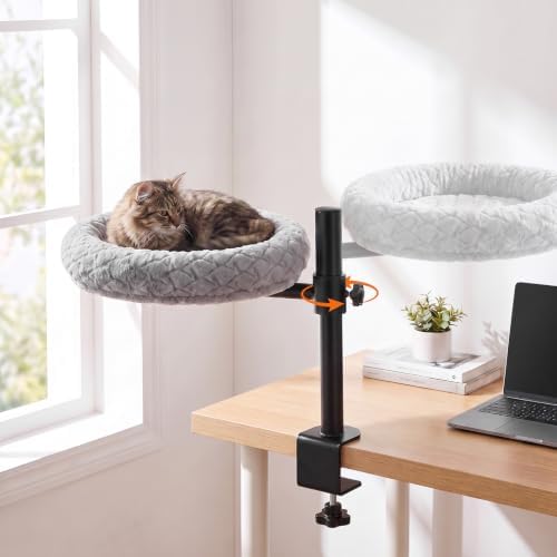 Cat Desk Bed 360° Rotating Cat Hammock Bed Holds Over 33Lbs Cats