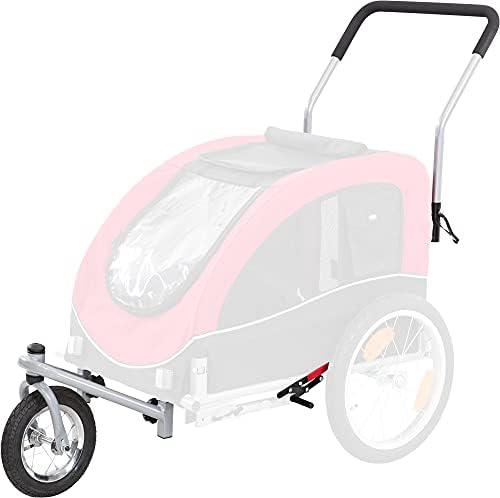 TRIXIE Dog Bike Trailer-to-Stroller Conversion Kit Compatible with Our Dog Trailer #12814 - Convertible Pet Jogger with 360° Swivel Wheel & Brake - in Silver/Black
