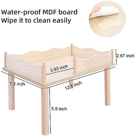 Niteangel Hamster Play Wooden Platform & Multi-Chamber Series Maze Fence for Dwarf Syrian Hamsters Gerbils Mice Degus or Other Small Pets (for 2 Chamber Hideout-Large)