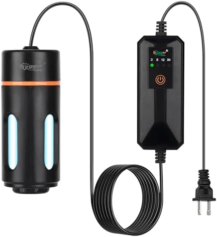 hygger Aquarium U-V Light with Timer, 360° Protective Shield Clean Light for Green Water and Algae Clean, Mini Algae Control Lamp for Freshwater and Saltwater Tank (3W for 5-25 Gallon)
