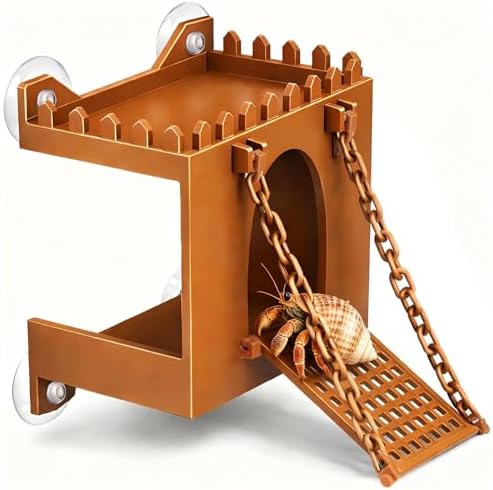 Hermit Crab Climbing Wall Foraging Cave Hermit Crab Accessories Climbing Toy Viewing Moist Hideaway Tank Enrichment Decor for Crabs Parrots Lizards Chameleon Reptiles