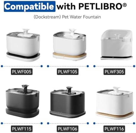 40 Packs for Petlibro Cat Water Fountain Filters Replacement Dockstream,Compatible with PETLIBRO® Water Fountain PLWF106 PLWF116 PLWF005/115/105/305 (20 Replacement Filters + 20 Pre-Filter Sponges)