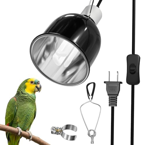 GlowUp Bird Cage Light Fixture Combo Kit, Deep Dome Lampshade with 2.4% UVB Bulb 20W, Bird Light for Captive Birds, Reptiles