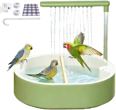 kathson Large Bird Bath Shower,Automatic Parrot Bathtub Fountain