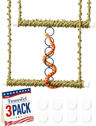 Snake Tank Accessories, 3-Piece Adjustable Climbing Set for Snakes