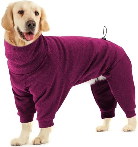 Dotoner Pullover Dog Sweater with Leash Hole - High Collar Cold Weather Vest for Large Dogs - Indoor & Outdoor Use